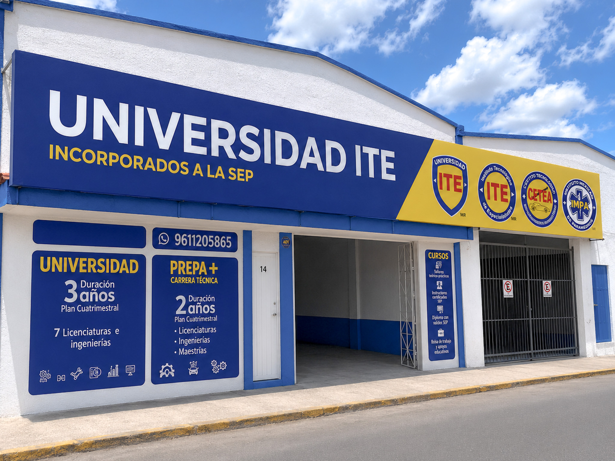 Fachada del plantel Villahermosa de Universidad ITE